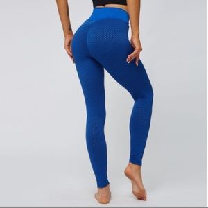 Scrunch Butt “TikTok” Leggings - Blue Honeycomb